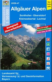 UK50-47 Allgäuer Alpen: Sonthofen, Oberstdorf, Immenstadt i.Allgäu, Oberstaufen, Kleinwalsertal, Lechtal, Pfronten, Naturpark Nagelfluhkette, Warth ... Karte Freizeitkarte Wanderkarte)