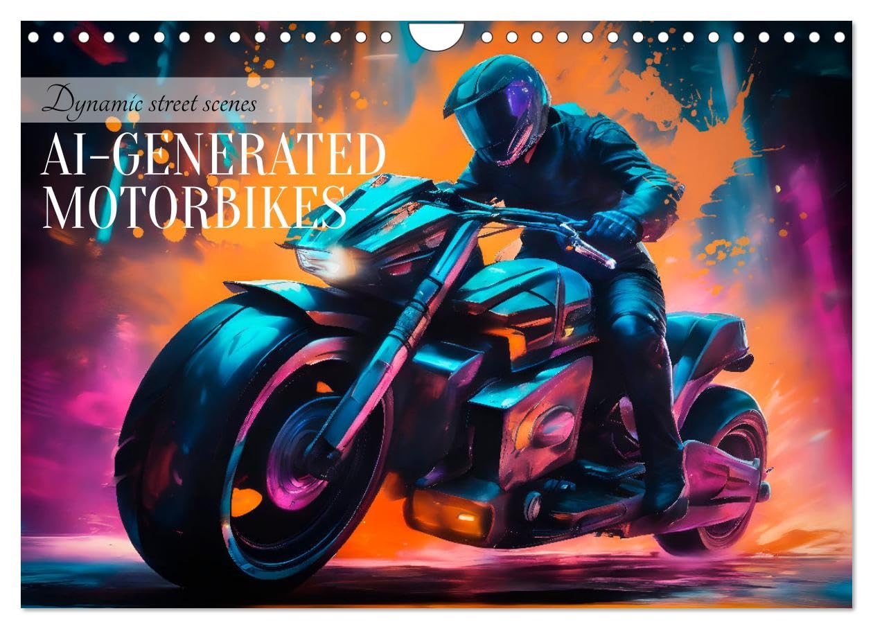 DYNAMIC STREET SCENES AI-generated motorbikes (Wall Calendar 2026 DIN A4 landscape), CALVENDO 12 Month Wall Calendar: Cool artistic impressions