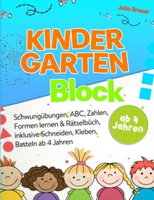 Kindergartenblock ab 4 Jahren: Das Rätselbuch, inklusive schneiden, kleben & basteln