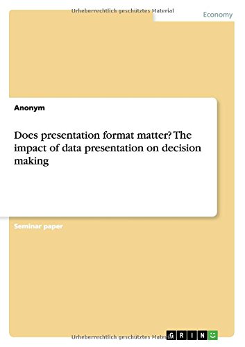 Does presentation format matter? The impact of data presentation on decision making