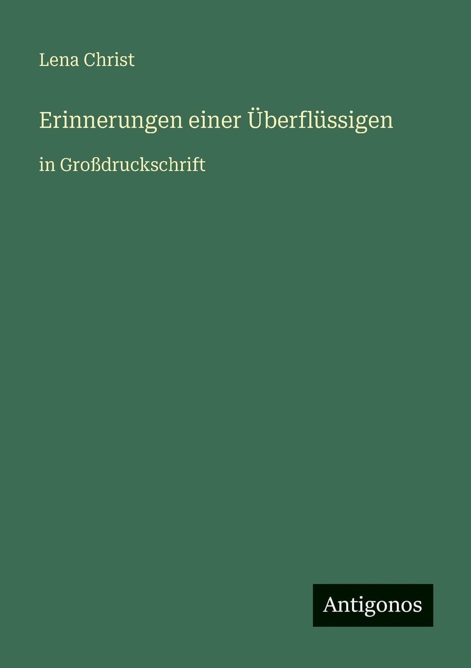 Erinnerungen einer Überflüssigen: in Großdruckschrift