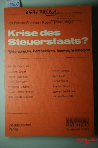 Krise des Steuerstaats. Widersprüche, Perspektiven, Ausweichstrategien