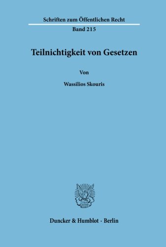 Teilnichtigkeit von Gesetzen