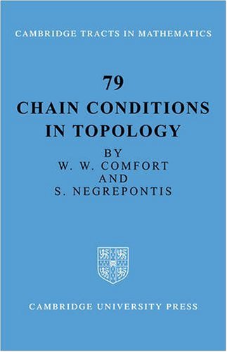 Comfort, W. W. Chain Conditions In Topology (Cambridge Tracts In Mathematics, Band 79)