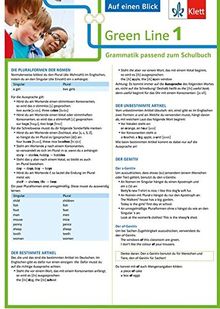 Klett Green Line 1 G8 und G9 Klasse 5 - Auf einen Blick: Grammatik passend zum Schulbuch