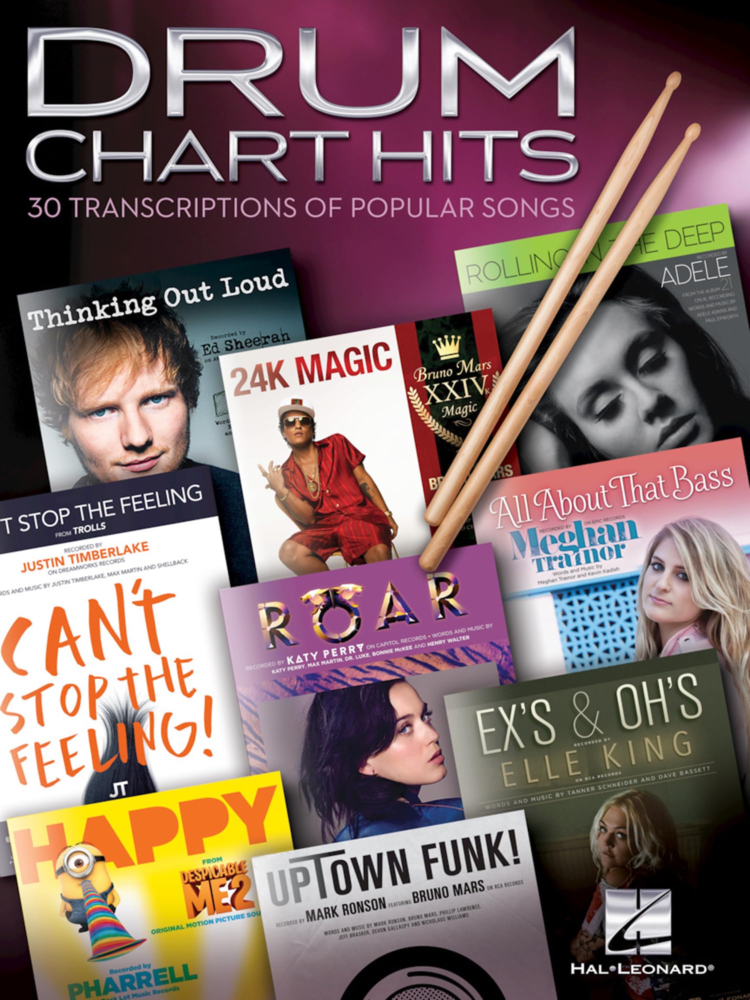 Drum Chart Hits | Notenbuch für Schlagzeug für fortgeschrittene Schlagzeuger | Songbook mit 30 authentischen Pop- und Rock-Songtranskriptionen mit ... 30 Transcriptions of Popular Songs