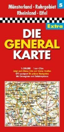 Die Generalkarte Extra Münsterland, Ruhrgebiet, Rheinland, Eifel 1:200 000