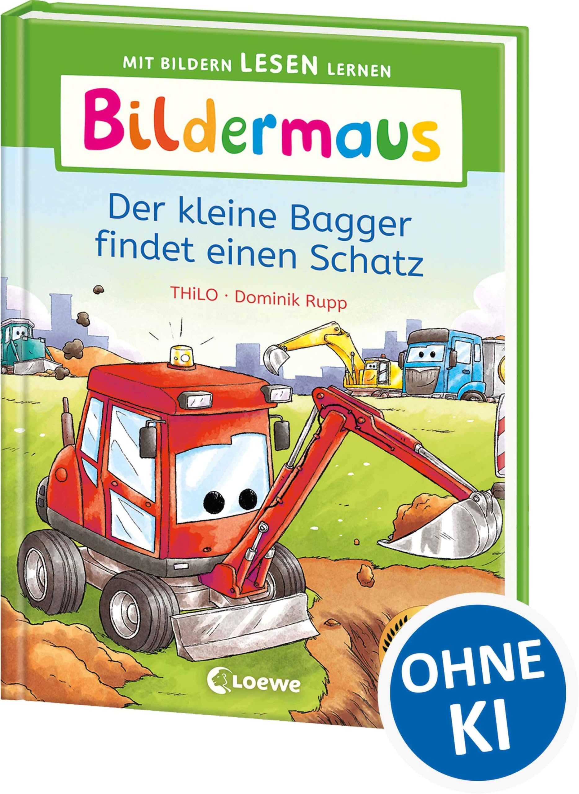 Bildermaus - Der kleine Bagger findet einen Schatz: Mit Bildern lesen lernen - Ideal für die Vorschule und Leseanfänger ab 5 Jahren - Mit Leselernschrift ABeZeh