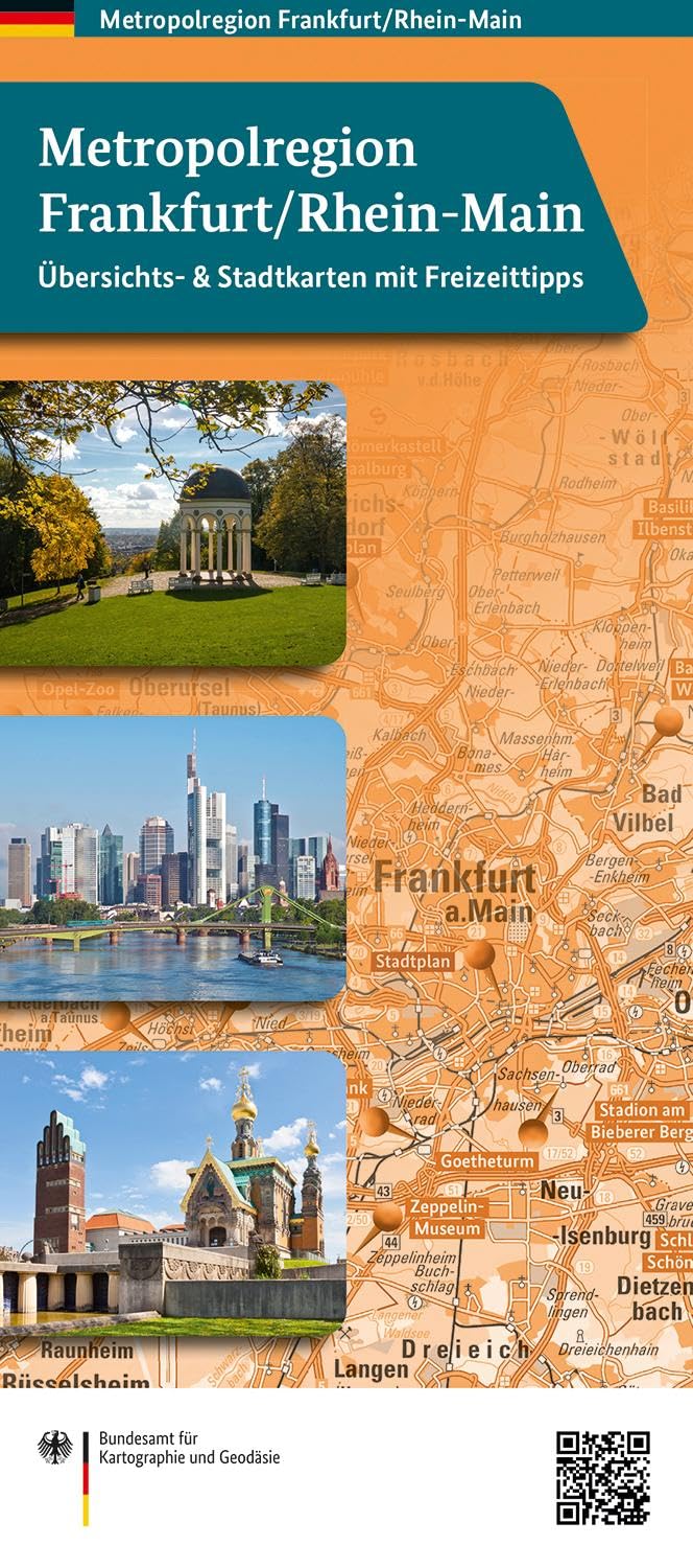 Metropolregion Frankfurt/Rhein-Main: Übersichtskarte mit Stadtplänen und Freizeit-Tipps (Metropolregion-Karten)