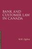 Bank and Customer Law in Canada (Essentials of Canadian Law)