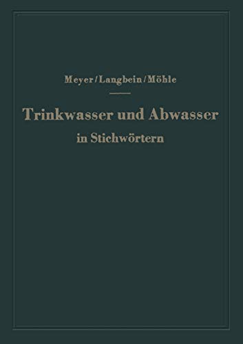 Trinkwasser und Abwasser in Stichwörtern