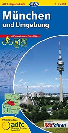 ADFC-Regionalkarte München und Umgebung mit Tagestouren-Vorschlägen, 1:75.000, reiß- und wetterfest, GPS-Tracks Download (ADFC-Regionalkarte 1:75000)