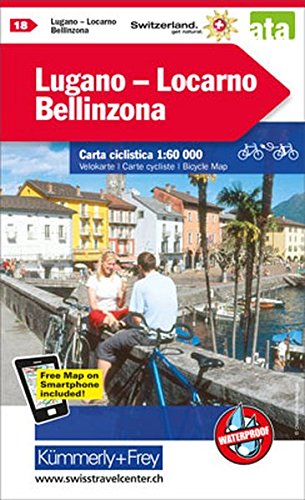 Lugano - Locarno - Bellinzona: Nr. 18, Velokarte, 1:60000, waterproof, Freemap on Smartphone included (Kümmerly+Frey Velokarten)