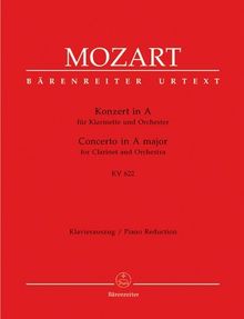 Konzert in A für Klarinette und Orchester. KV 622. Concerto in A major for Clarinet and Orchestra KV 622