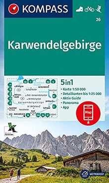 KOMPASS Wanderkarte Karwendelgebirge: 5in1 Wanderkarte 1:50000 mit Aktiv Guide, Detailkarten und Panorama inklusive Karte zur offline Verwendung in ... Skitouren. (KOMPASS-Wanderkarten, Band 26)