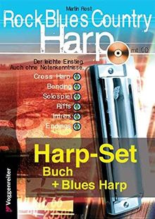 Rock Blues Country Harp-SET: Gleichnamiges Buch mit Begleit-CD plus Mundharmonika