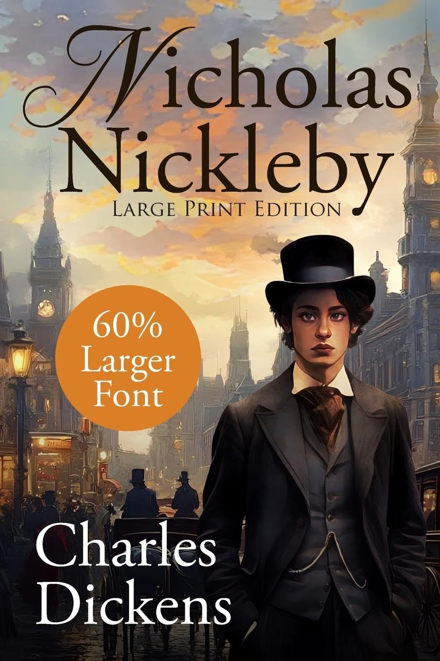 Nicholas Nickleby (Large Print, Unabridged): Large Print, Annotated Extended Biography, Unabridged (Sastrugi Press Large Print)
