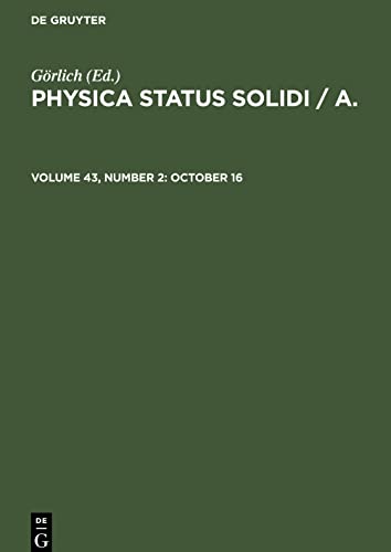 Physica status solidi / A., Volume 43, Number 2, October 16
