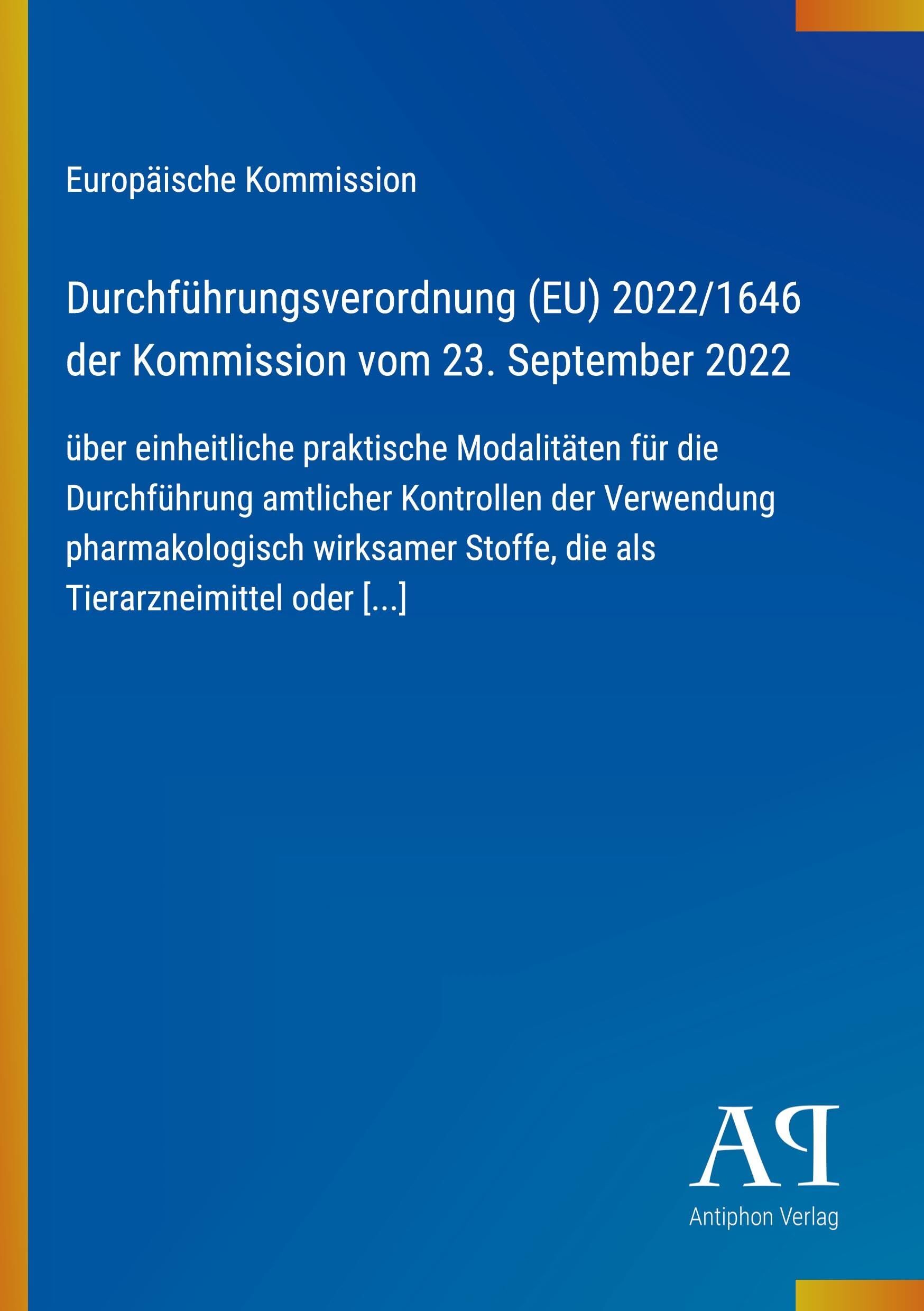 Durchführungsverordnung (EU) 2022/1646 der Kommission vom 23. September 2022