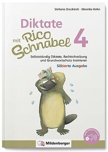 Diktate mit Rico Schnabel, Klasse 4 - silbierte Ausgabe: Selbstständig Diktate, Rechtschreibung und Grundwortschatz trainieren (Rico Schnabel: Übungshefte Deutsch)