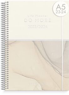 Burde Kalender Do More 2023 2024 | auf Deutsch | 7 Aug 2023-1 Sept 2024 | 21,5x16 cm | Schülerkalender | 1 Woche 2 Seite | Horizontal | Spiralbindung | 160 Seite | 120g Papier