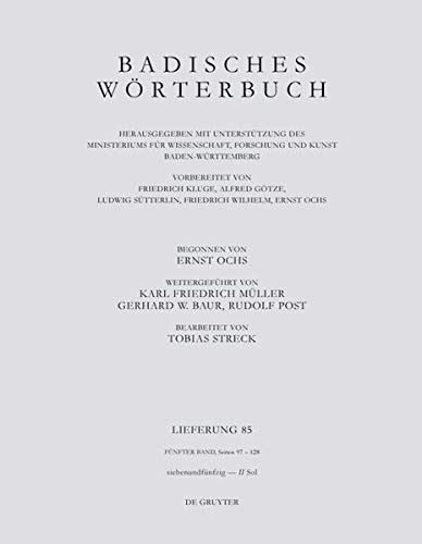 Badisches Wörterbuch / Badisches Wörterbuch. Band V/Lieferung 85