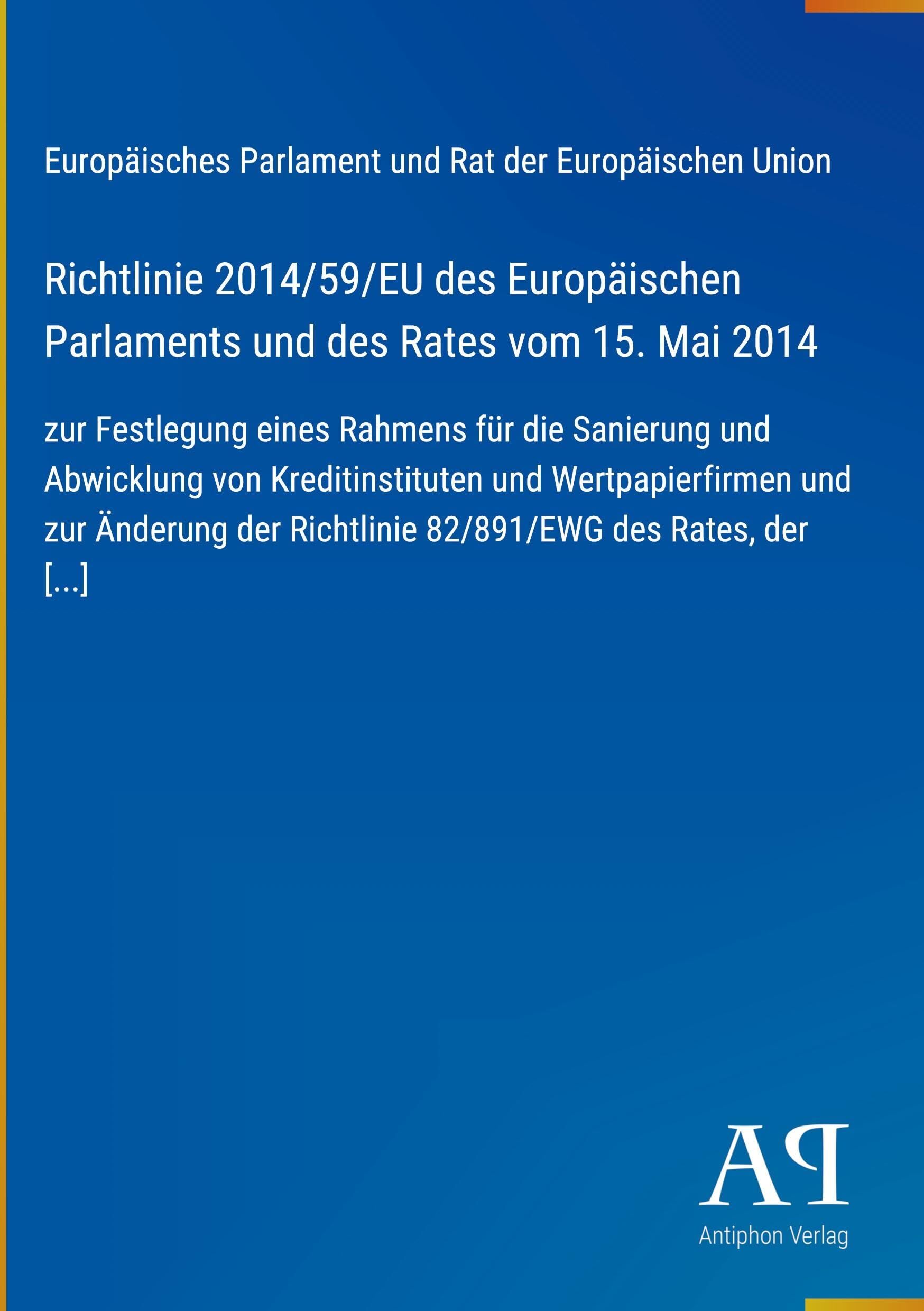 Richtlinie 2014/59/EU des Europäischen Parlaments und des Rates vom 15. Mai 2014