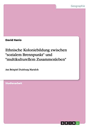 Ethnische Koloniebildung zwischen sozialem Brennpunkt und multikulturellem Zusammenleben: Am Beispiel Duisburg Marxloh