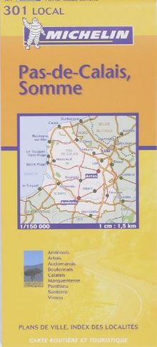 Michelin Karten, Bl.301 : Pas de Calais, Somme (Michelin Local France)
