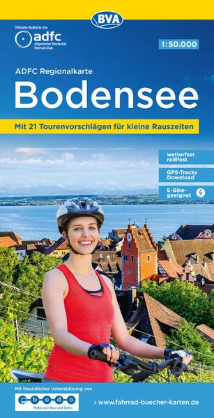 ADFC-Regionalkarte 150000   ADFC-Regionalkarte Bodensee 150000 reiß- und wetterfest mit kostenlosem GPS-Download der Touren via BVA-website oder Karten-App Karte (im Sinne von Landkarte)