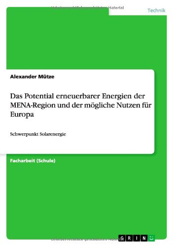 Das Potential erneuerbarer Energien der MENA-Region und der mögliche Nutzen für Europa: Schwerpunkt Solarenergie