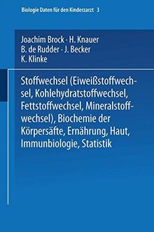 Stoffwechsel (Eiweissstoffwechsel · Kohlehydratstoffwechsel · Fettstoffwechsel · Mineralstoffwechsel) ― Biochemie der Körpersäfte ― Ernährung ― Haut ― Immunbiologie ― Statistik