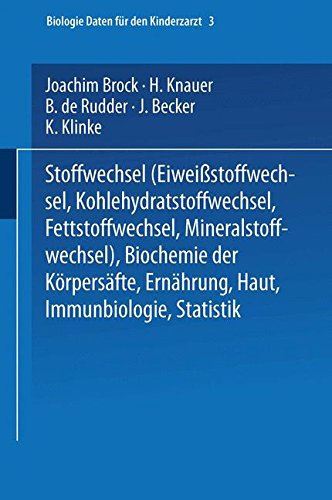 Stoffwechsel (Eiweissstoffwechsel · Kohlehydratstoffwechsel · Fettstoffwechsel · Mineralstoffwechsel) ― Biochemie der Körpersäfte ― Ernährung ― Haut ― Immunbiologie ― Statistik
