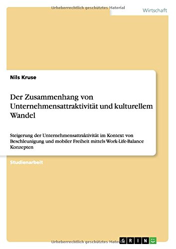 Der Zusammenhang von Unternehmensattraktivität und kulturellem Wandel: Steigerung der Unternehmensattraktivität im Kontext von Beschleunigung und mobiler Freiheit mittels Work-Life-Balance Konzepten