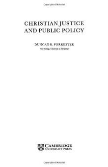 Christian Justice and Public Policy (Cambridge Studies in Ideology and Religion, Band 10)