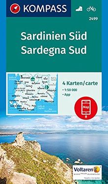 Sardinien Süd, Sardegna Sud: 4 Wanderkarten 1:50000 im Set inklusive Karte zur offline Verwendung in der KOMPASS-App. Fahrradfahren. (KOMPASS-Wanderkarten)