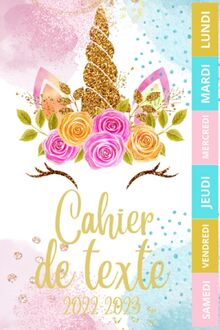 CAHIER DE TEXTE 2022 2023 LICORNE 