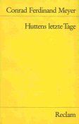 Huttens letzte Tage. Eine Dichtung.