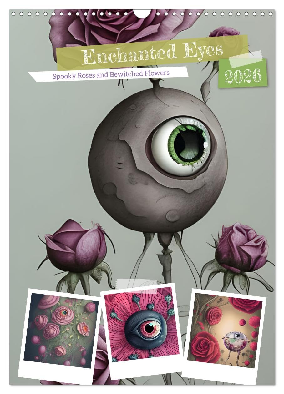 Enchanted Eyes (Wall Calendar 2026 DIN A3 portrait), CALVENDO 12 Month Wall Calendar: Spooky Roses and Bewitched Flowers