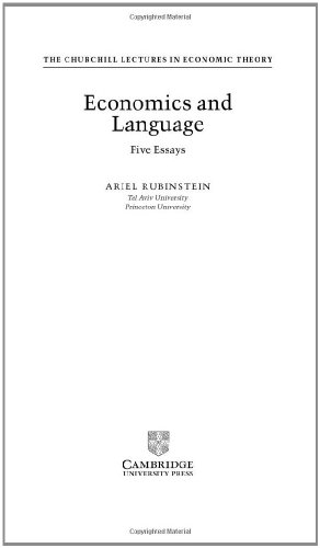 Economics and Language: Five Essays (Churchill Lectures in Economics)