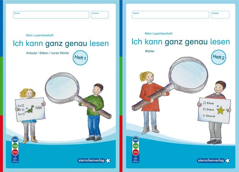 Mein Lupenleseheft 1 und 2 - Ich kann ganz genau lesen - DaZ - Ausgabe in Artikelkennzeichnung: Teil 1: Anlaute / Silben / kurze Wörter - Teil 2: Wörter