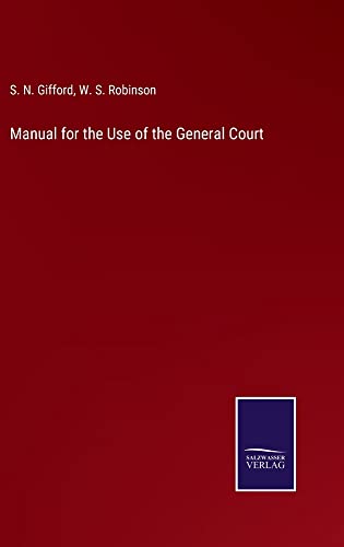 Manual for the Use of the General Court