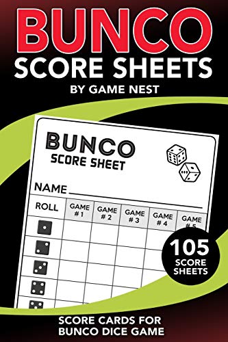 Bunco Score Sheets: 105 Score Keeping Pads | Bunco Dice Game Kit Book (Small 6 x 9” Score Cards, Band 1)