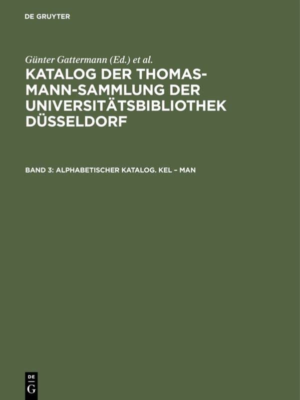 Alphabetischer Katalog. Kel – Man