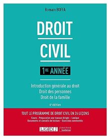 Droit civil : 1re année : introduction générale au droit, droit des personnes, droit de la famille