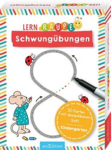 Lernraupe - Schwungübungen: 50 Karten mit abwischbarem Stift