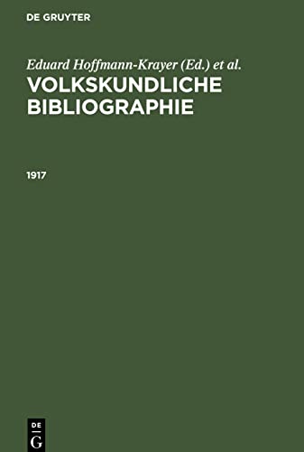 1917: VKB-B (Volkskundliche Bibliographie)