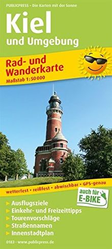 Kiel und Umgebung: Rad- und Wanderkarte mit Ausflugszielen, Einkehr- & Freizeittipps, wetterfest, reissfest, abwischbar, GPS-genau. 1:50000 (Rad- und Wanderkarte / RuWK)