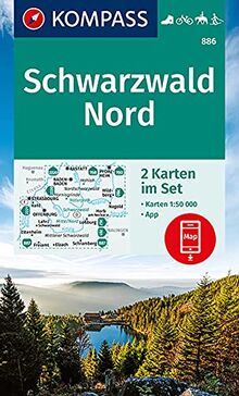 KOMPASS Wanderkarte Schwarzwald Nord: 2 Wanderkarten 1:50000 im Set inklusive Karte zur offline Verwendung in der KOMPASS-App. Fahrradfahren. Reiten. Langlaufen. (KOMPASS-Wanderkarten, Band 886)