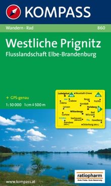 Westliche Prignitz - Flusslandschaft Elbe-Brandenburg 1 : 50 000: Wanderkarte mit Radrouten. GPS-genau